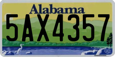 AL license plate 5AX4357