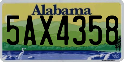 AL license plate 5AX4358