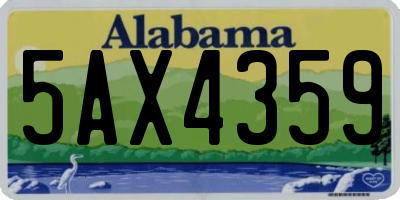 AL license plate 5AX4359