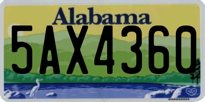 AL license plate 5AX4360