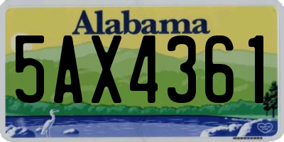 AL license plate 5AX4361