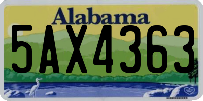 AL license plate 5AX4363