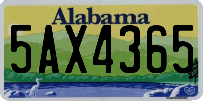 AL license plate 5AX4365