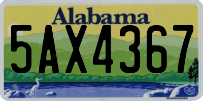 AL license plate 5AX4367