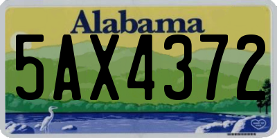 AL license plate 5AX4372