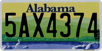 AL license plate 5AX4374