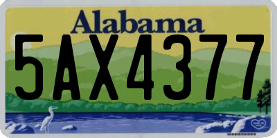AL license plate 5AX4377