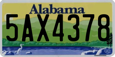 AL license plate 5AX4378