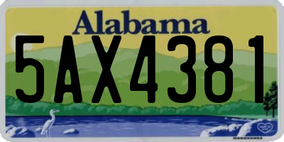 AL license plate 5AX4381