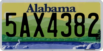 AL license plate 5AX4382