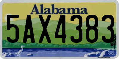 AL license plate 5AX4383