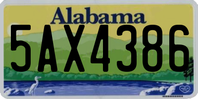 AL license plate 5AX4386