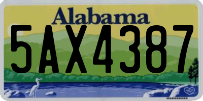 AL license plate 5AX4387