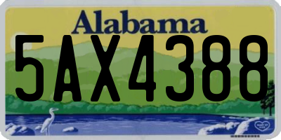AL license plate 5AX4388