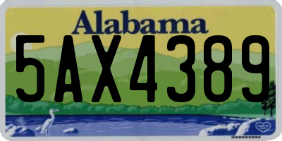 AL license plate 5AX4389