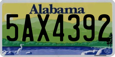 AL license plate 5AX4392
