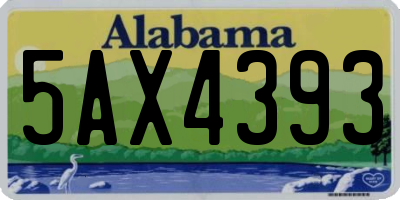 AL license plate 5AX4393