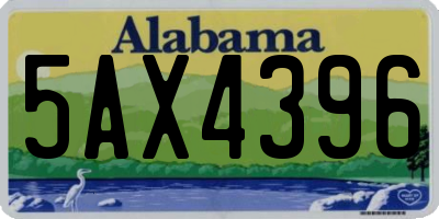 AL license plate 5AX4396
