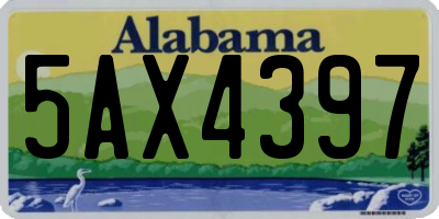 AL license plate 5AX4397