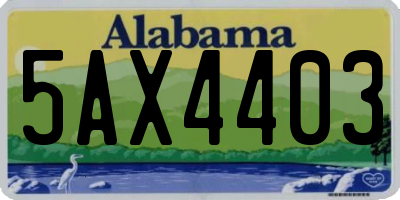 AL license plate 5AX4403