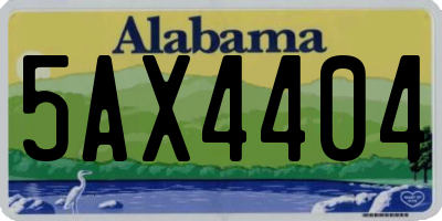 AL license plate 5AX4404