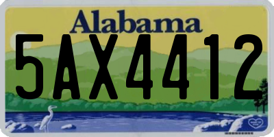 AL license plate 5AX4412
