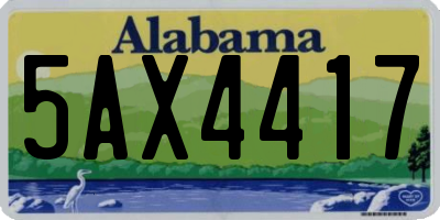 AL license plate 5AX4417