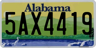 AL license plate 5AX4419
