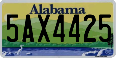 AL license plate 5AX4425