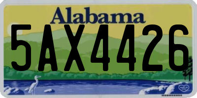 AL license plate 5AX4426
