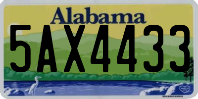 AL license plate 5AX4433