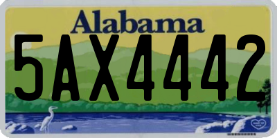 AL license plate 5AX4442