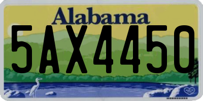AL license plate 5AX4450