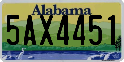 AL license plate 5AX4451