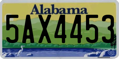 AL license plate 5AX4453