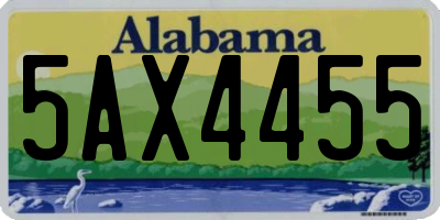 AL license plate 5AX4455