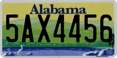 AL license plate 5AX4456
