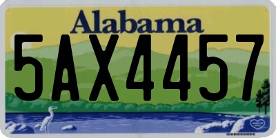 AL license plate 5AX4457