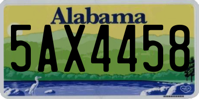 AL license plate 5AX4458