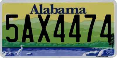 AL license plate 5AX4474