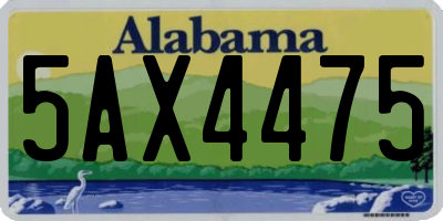 AL license plate 5AX4475