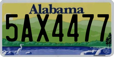 AL license plate 5AX4477