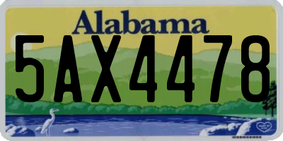 AL license plate 5AX4478