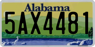AL license plate 5AX4481