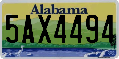 AL license plate 5AX4494