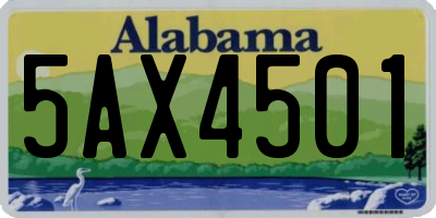 AL license plate 5AX4501