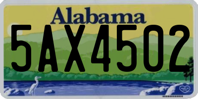 AL license plate 5AX4502
