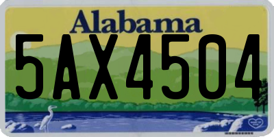 AL license plate 5AX4504