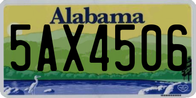 AL license plate 5AX4506