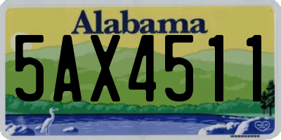 AL license plate 5AX4511